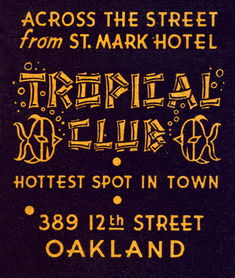 Skyliner Cocktail lounge matchbook cover, Oakland, circa 1940s