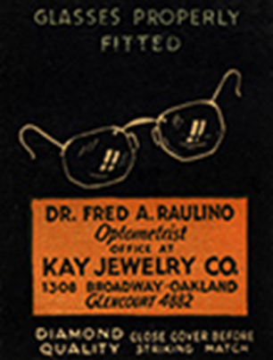 Kay Jewelers, Oakland matchbook cover, circa 1920s