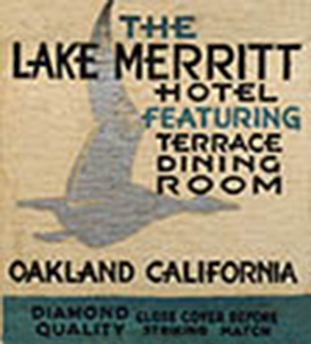 Lake Merritt Hotel, Oakland matchbook cover, circa 1930's.