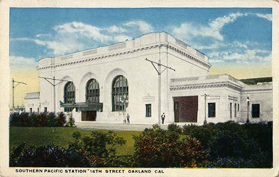 Postcard of Southern Pacific Station 16th Street Oakland, circa 1915.